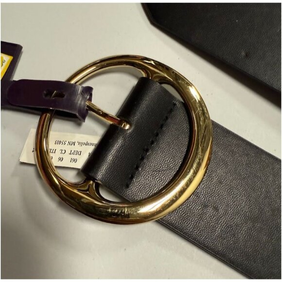 A New Day Womens Black Round Stretch Buckle Belt Fashion Accessory Sz Medium - Picture 4 of 5